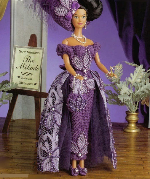vintage crochet pattern - Fashion doll Barbie opera evening ball gown.jpg