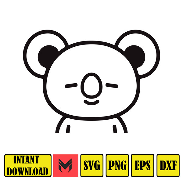 Bt21 Files, bt21 Characters, bt21 svg, bt21, Clipart, Silhouette, Colored, Cricut, shirt design, cup design, sticker, instant download (6).jpg