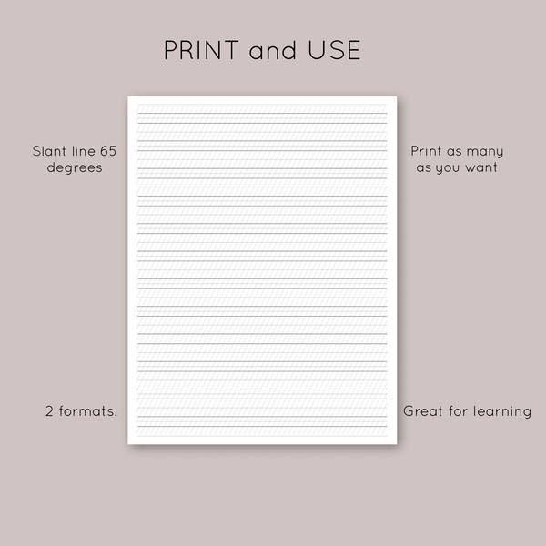 Printable Calligraphy Paper for A4 Paper