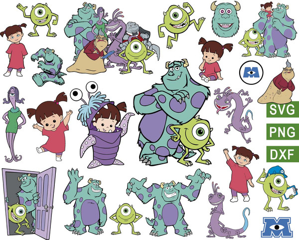 Monsters Inc Characters Svg Mike Wazowski Svg Sulley Svg Inspire Uplift