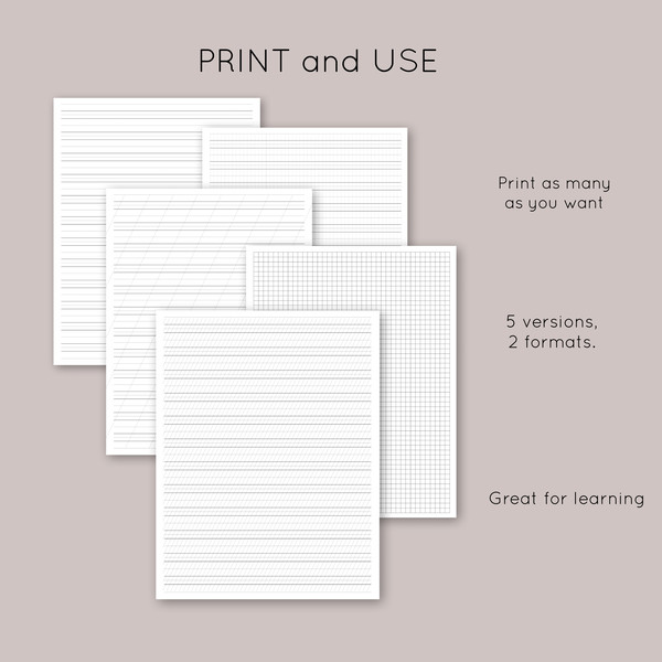 Calligraphy sheet set. Calligraphy Practice Paper. Printable - Inspire  Uplift