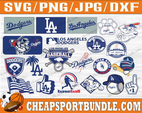 Los Angeles Dodgers American Professional Baseball Team SVG PNG