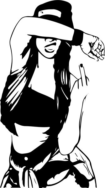 girl showing middle finger .png