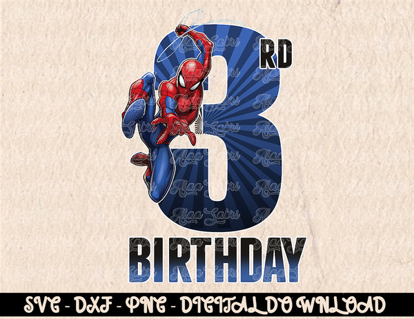 Marvel Spider-Man Swinging 3rd Birthday Graphic T-Shirt copy.jpg
