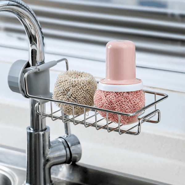 Kitchen Sink Sponge Holder Stainless Steel Sink Rack Adjustable