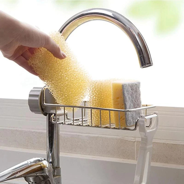 Kitchen Faucet Rack, Sturdy Kitchen Faucet Sponge Holder, No