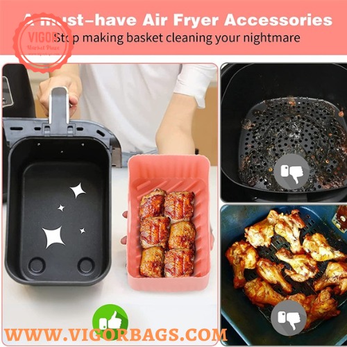 Silicone Solid Color Air Fryer Pad, 2023 New Design Big Air Fryer Liner  Reusable Silicone Air Fryer Pot, Silicone Liners, Non-stick Baking Food  Grade Liners For Air Fryer, Kitchen Tools, Kitchen Supplies 