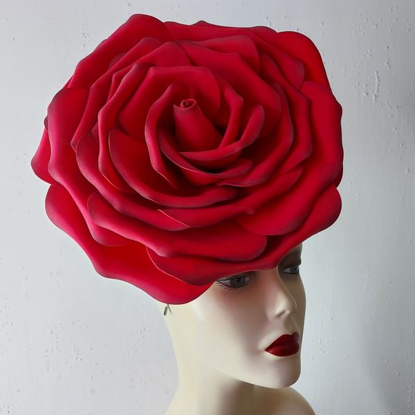 3d Red Rose Fascinator Kentucky Derby Race Bridal Headdress Inspire Uplift