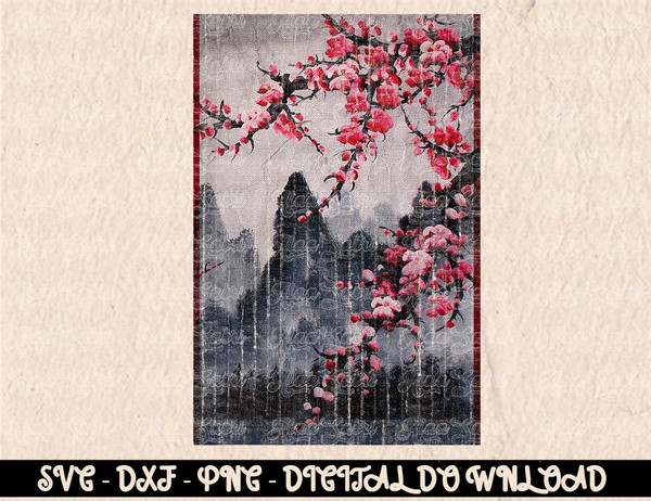 Vintage Cherry Blossom Woodblock Tee Japanese Graphical Art T-Shirt copy.jpg
