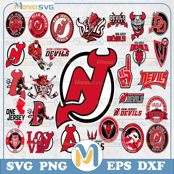 NHL New Jersey Devils, New Jersey Devils SVG Vector, New Jersey Devils  Clipart, New Jersey Devils Ice Hockey Kit SVG, DXF, PNG, EPS Instant  Download NHL-Files For Silhouette, Files For Clipping. 