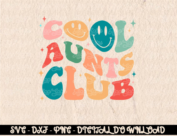 Cool Aunt Club Groovy Retro Smile Cool Aunt Club Aunties T-Shirt copy.jpg