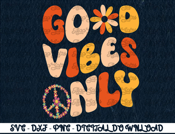GOOD VIBES ONLY PEACE LOVE 60s 70s Tie Dye Groovy HippiE T-Shirt copy.jpg