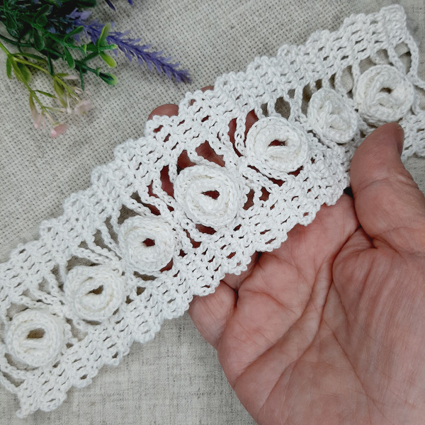Crochet lace edging pattern, crochet trim for tablecloth, cr - Inspire  Uplift