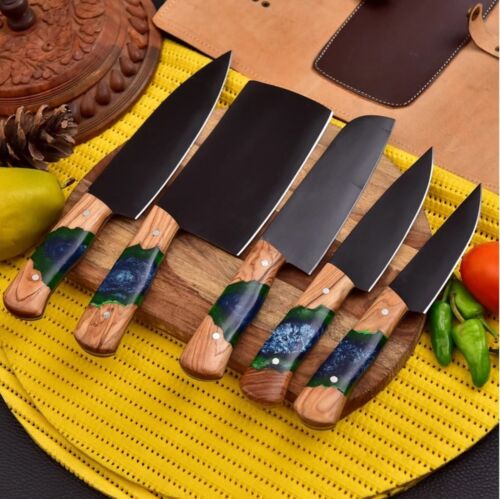 Custom Handmade HAND FORGED CARBON STEEL CHEF KNIFE Set Kitchen  Knives-Cutlery