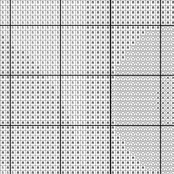Geometric Mosaic Counted Cross Stitch Pattern Black & White Symbols 601 x 601.png