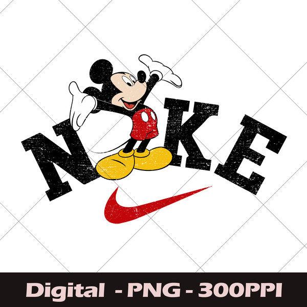 Mickey Mouse Swoosh Nike Png, Retro Mickey Nike Png, Just Do - Inspire ...