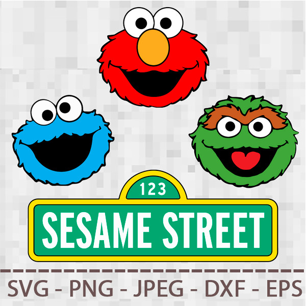 Sesame street Cookie Monster SVG PNG JPEG Digital Cut Vector Files for  Silhouette Studio Cricut Design