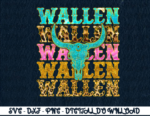 Wallen Bullhead Cowboy Wallen SVG Graphic Design File