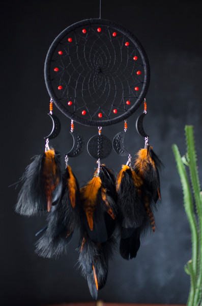 handmade black dream catcher with moon phases 8.jpg