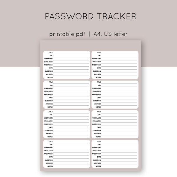 password tracker