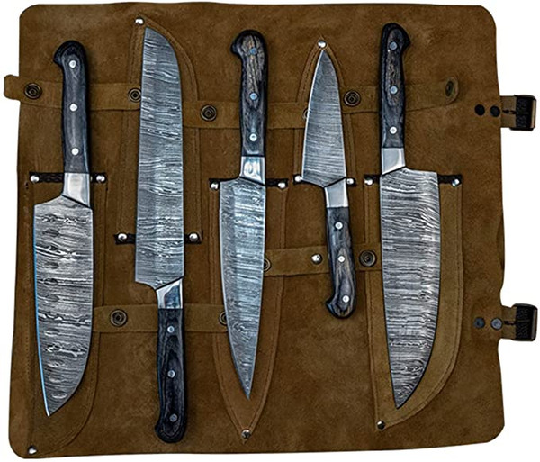 Custom Handmade Damascus Steel Knives set for Kitchen - Inspire Uplift