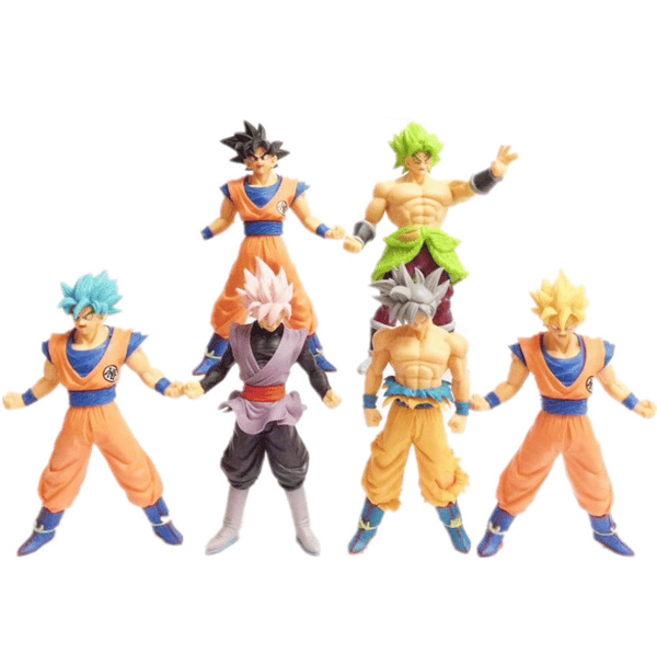 6 pcs Dragon Ball Z Figures Set: Super Saiyan Goku Son Blue Gokou Vegeta &  Broly 