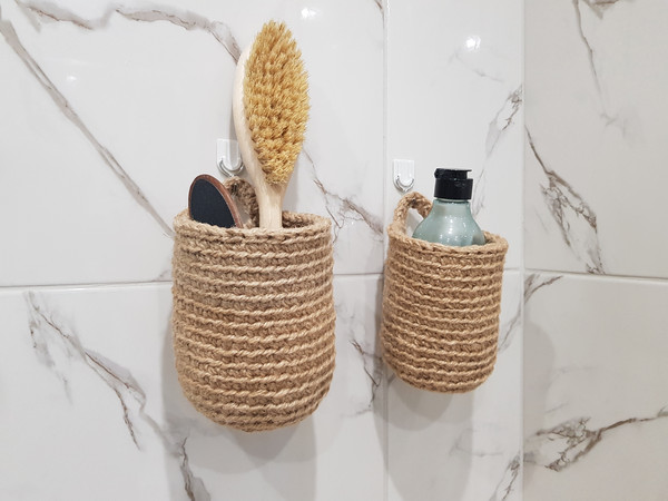 Hanging Baskets Bathroom Organization