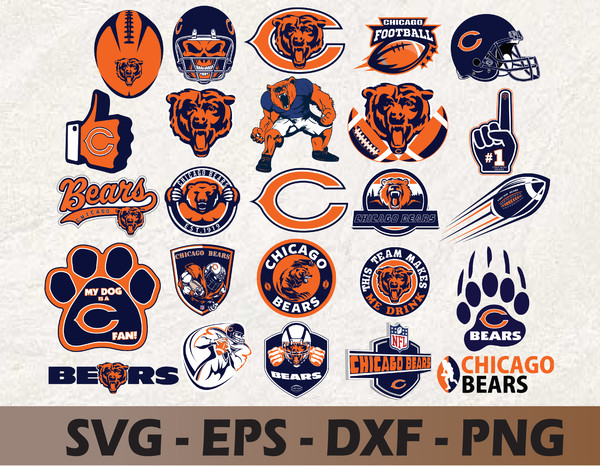 Chicago Bears logo, bundle logo, NFL teams, Football Teams, - Inspire Uplift