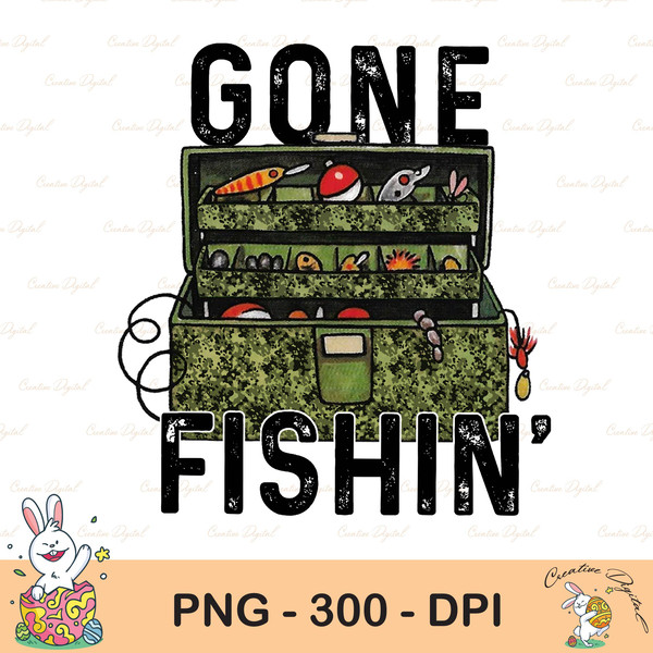 Gone Fishing PNG Sublimation