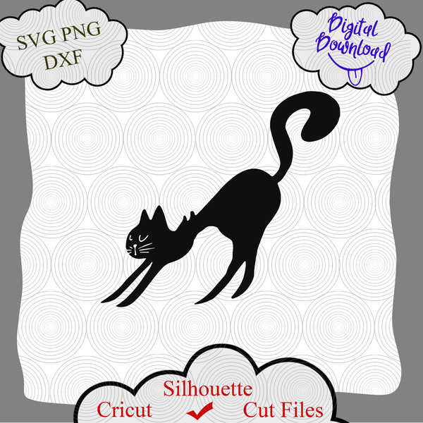 halloween cat silhouette pattern