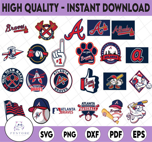 Atlanta braves Svg, Atlanta Braves logo svg, Baseball SVG, png, dxf, eps,  cut files, for Cricut and Silhouette