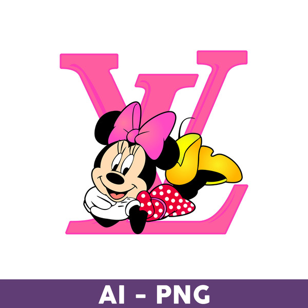 Minnie Mouse Louis Vuitton Png, Minnie Png,Louis Vuitton Logo Fashion Png,  LV Logo Png, Fashion Logo Png - Download File