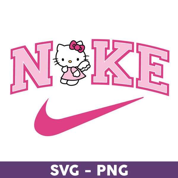 Hello Kitty Nike Logo SVG PNG DXF EPS Cut Files For Cricut And Silhouette