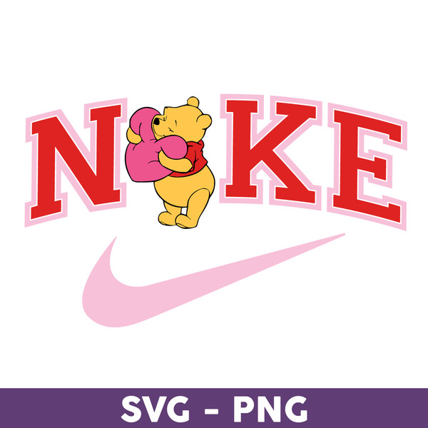 Pooh Heart Nike Svg, Winnie Pooh Svg, Heart Svg, Nike Logo F - Inspire ...