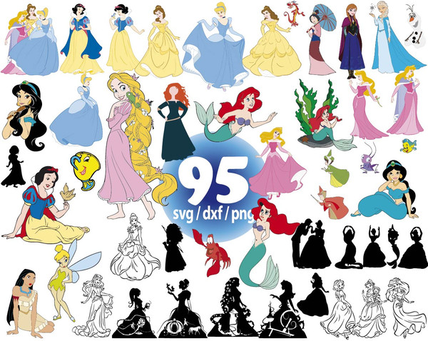 disney princess silhouettes clip art