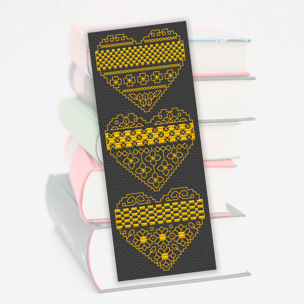 cross stitch bookmark pattern blackwork