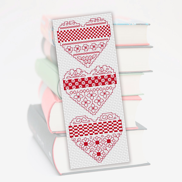 easy blackwork bookmark pattern