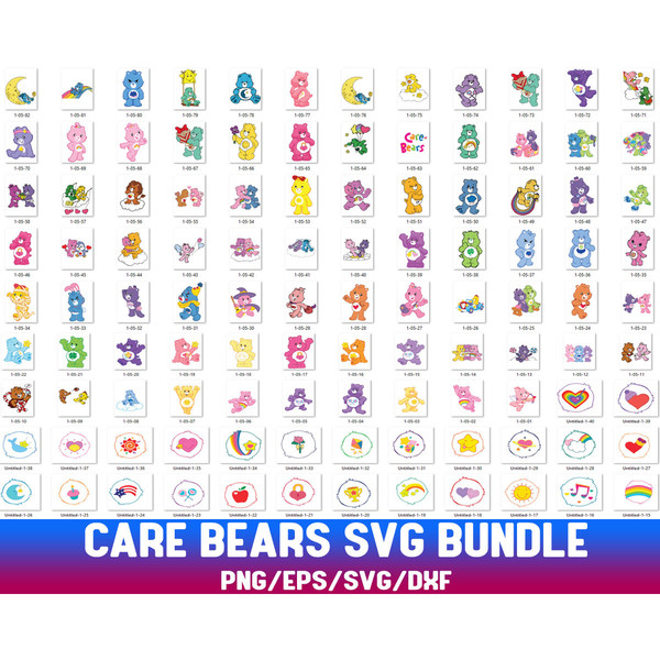 Care Bears SVG PNG, Colorful Bears Bundle - Instant Download