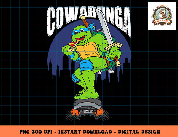 Mademark x Teenage Mutant Ninja Turtles - Cowabunga Leonardo on Skates with Pizza T-Shirt copy.jpg