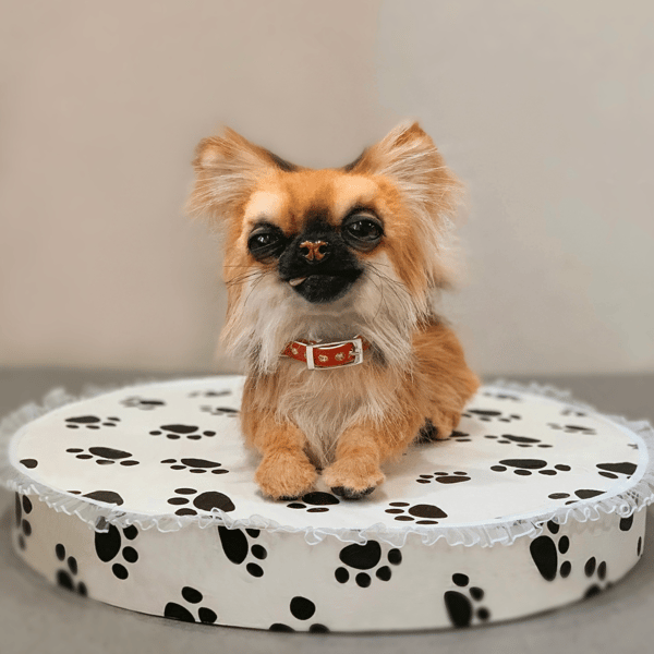 Chihuahua Realistic Toy Cute Puppie Brown Collectible Poseable Faux Fur  Taxdermy Soft Sculpture Mini Dog Decor Home Gift 