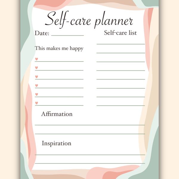 Self-care Checklist, Self-care planner, Self-care Checklist - Inspire ...
