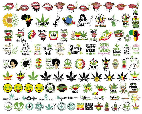 Weed Svg Bundle, 420 Cannabis Svg Designs for Cricut and Silhouette, Stoner  Digital Clipart, Vinyl Cut File, Instant Download 