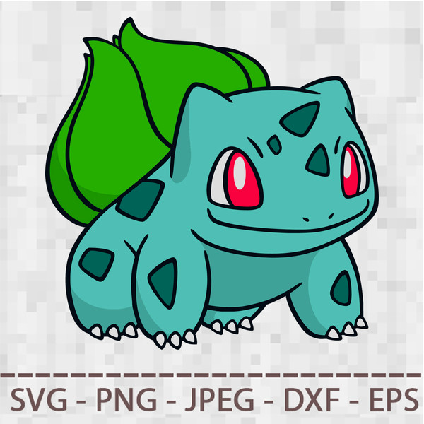 Poke Bulbasaur Layered SVG Cricut Cut File Silhouette Cameo - Inspire Uplift