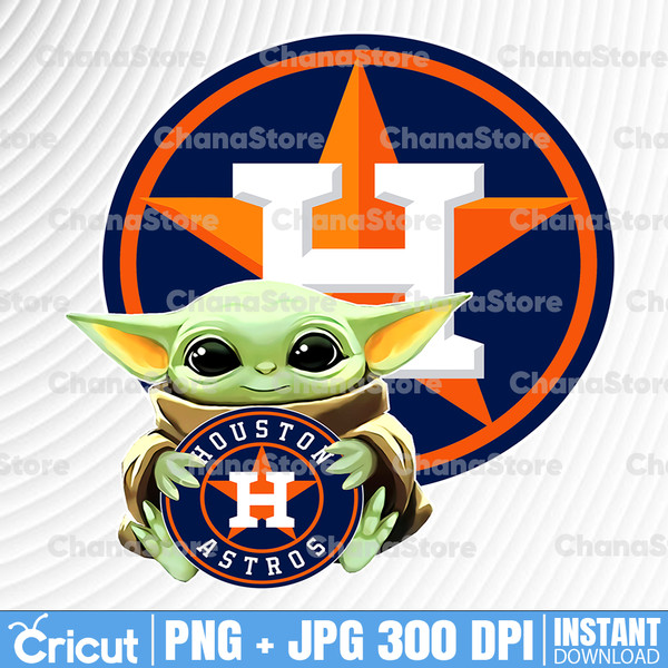 Baby Yoda with HOUSTON Astros Baseball PNG, Baby Yoda MLB p