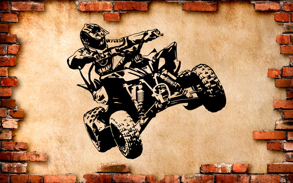 The-Racer-On-The-Quad-Bike-Sticker-ATV-All-Terrain-Vehicle-Extreme-Sport