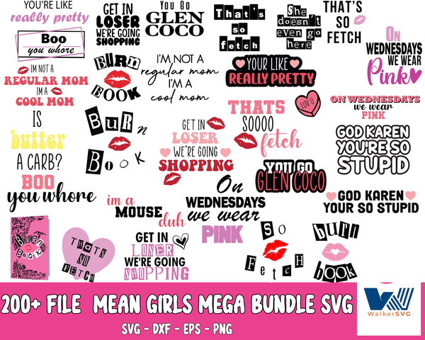 Mean Girls Stickers, Accessories, Mean Girls Stickers Bundle Deal