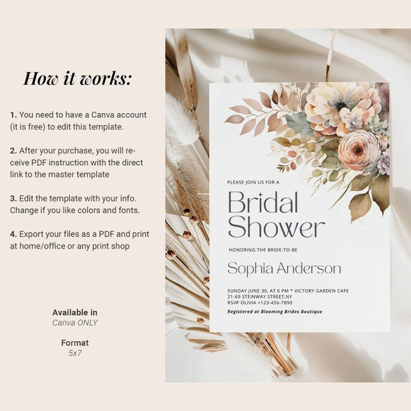 Colorful Floral Bridal Shower Invitation Template Wildflower 