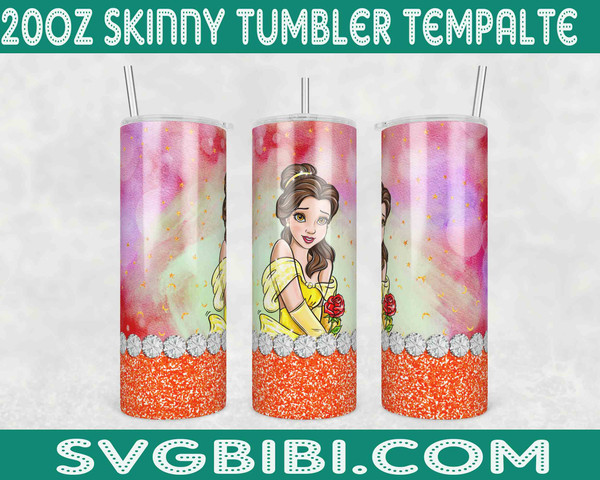 Princess Belle Beauty and the Beast Tumbler 20oz Sublimation