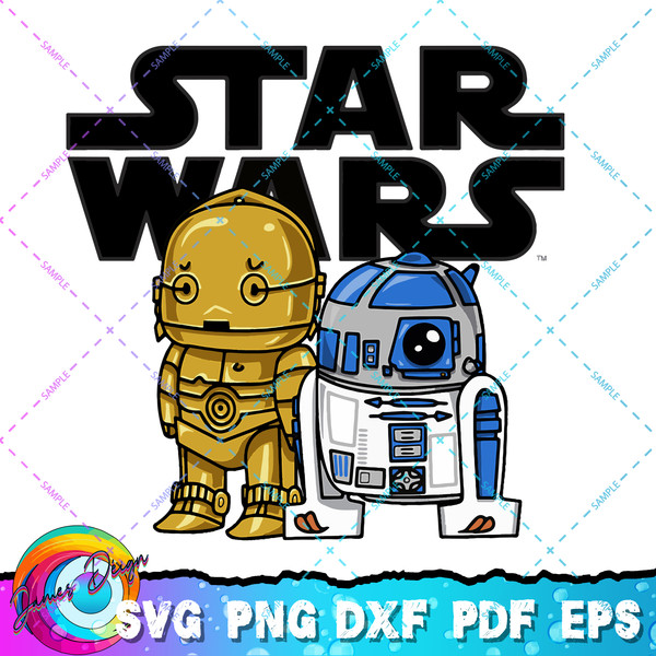 Star Wars Boba R2-D2 and C-3PO Cute Cartoon Graphic T-Shirt T-Shirt copy.jpg