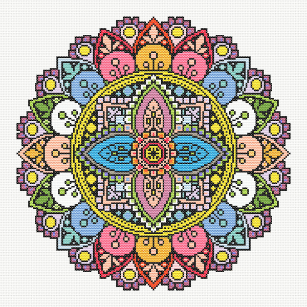 Flower Mandala Cross Stitch EC Fine Designs Inspire | Pattern - Uplift